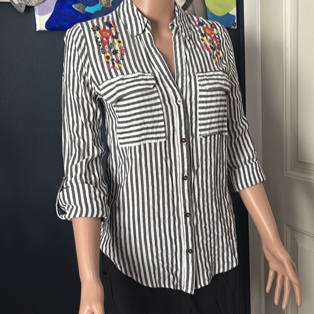 Embroidered Super Soft Button Down Shirt